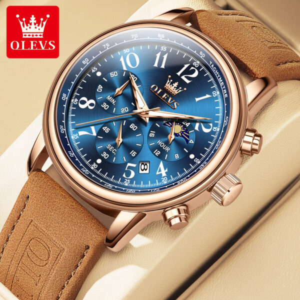 OLEVS 2912 Men's Brown Quartz Watch - Image 9