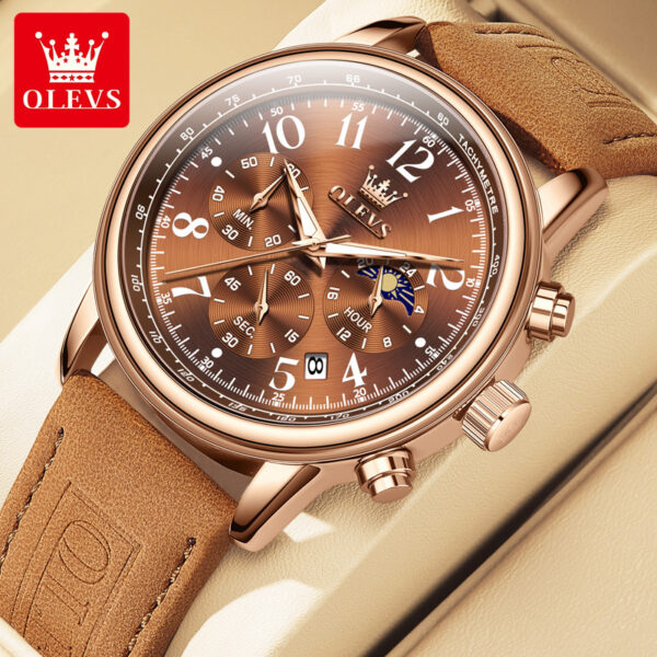 OLEVS 2912 Men's Brown Quartz Watch