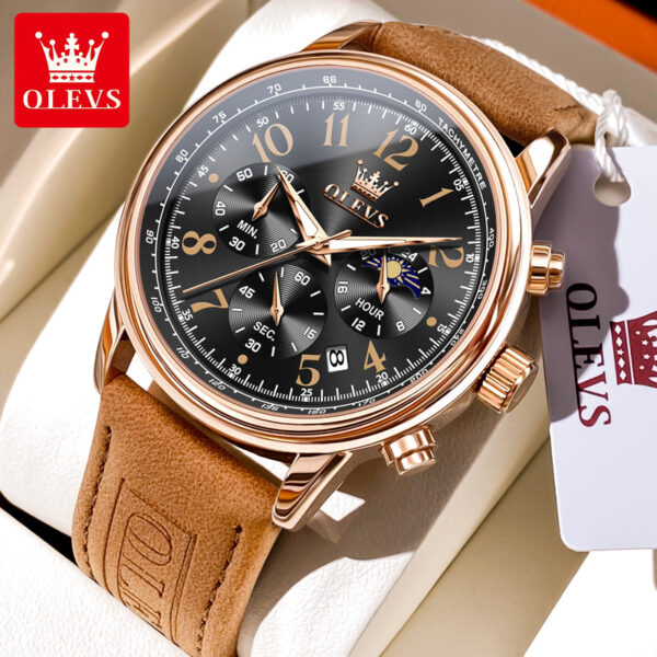 OLEVS 2912 Men's Brown Quartz Watch - Image 10