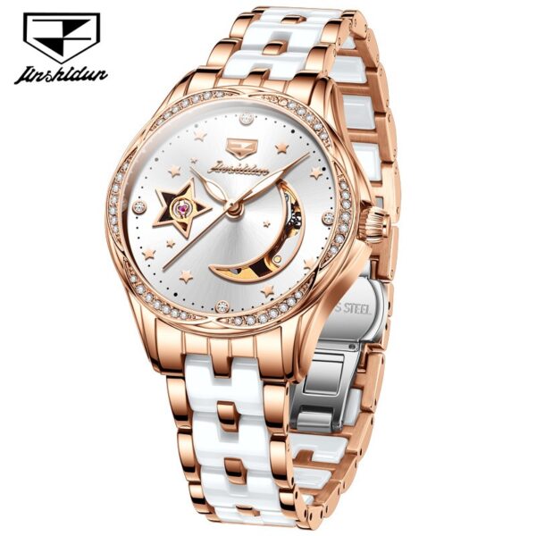 JSDUN 8962 Automatic Mechanical Watch For Ladies Skeleton Luminous - Image 4